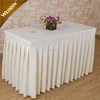 Banquet wedding gathered decorative 100% polyester fitted pleated curly willow ruffled table skirt