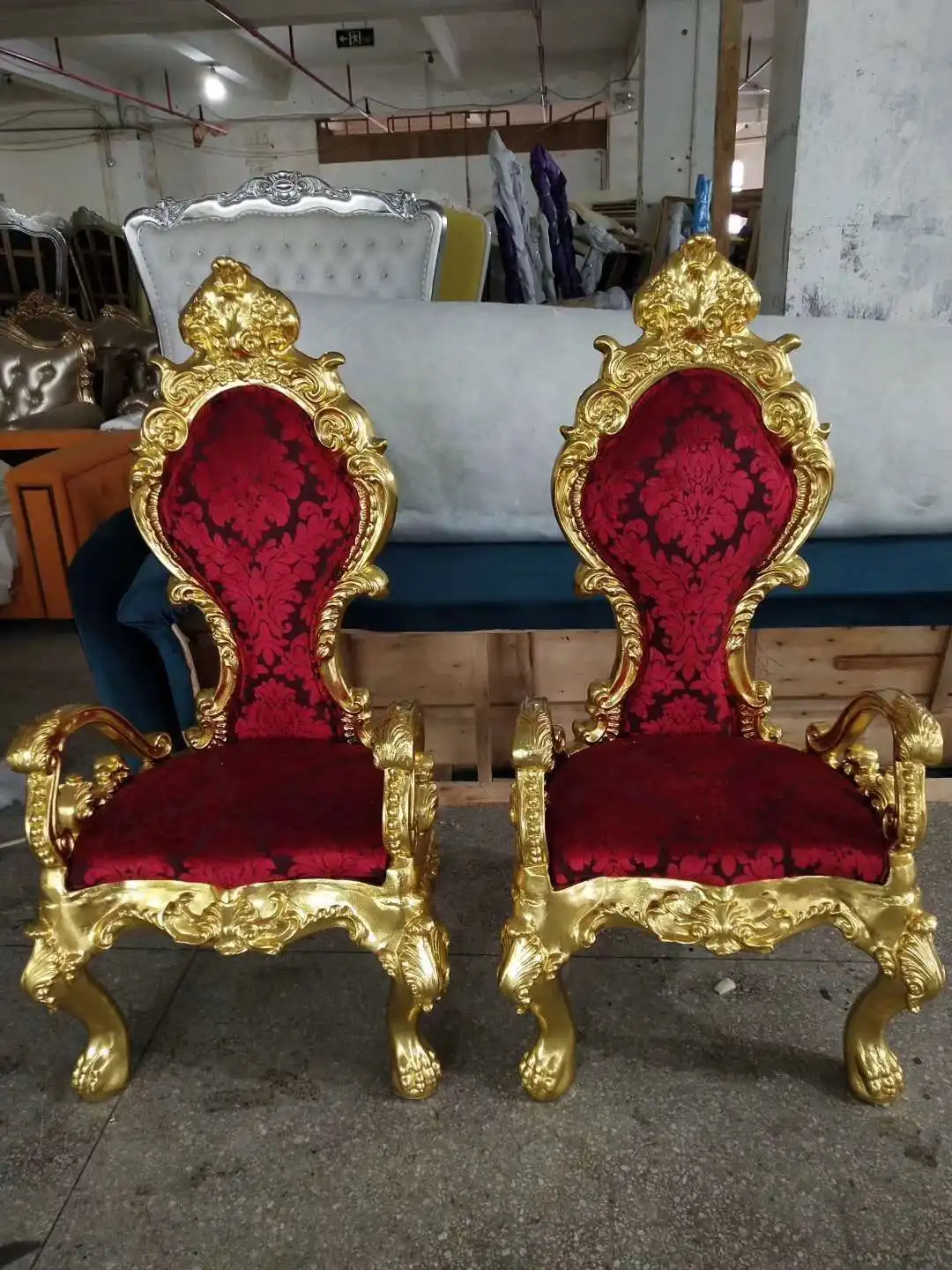 commercial furniture hotel chair italian classical high back king throne wedding church chair