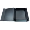 Hard cardboard matte black paper flat folding box with magnet