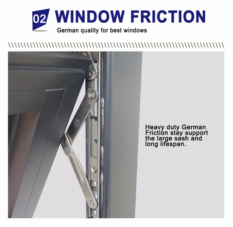 Energy saving double glass window aluminium awning windows and doors