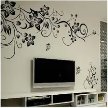 Hot DIY Wall Art Decal Decoration Fashion Romantic Flower Wall Sticker/Wall Stickers Home Decor 3D Wallpaper Free Shipping