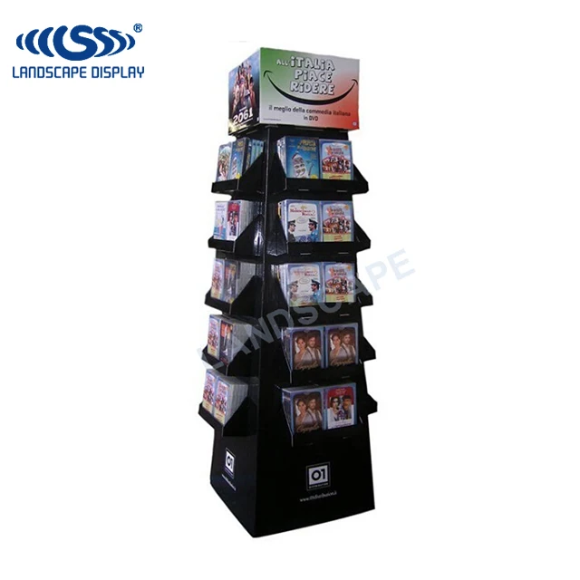 New Design Cardboard Cd Display Stand / Cardboard Display Rack For Dvd