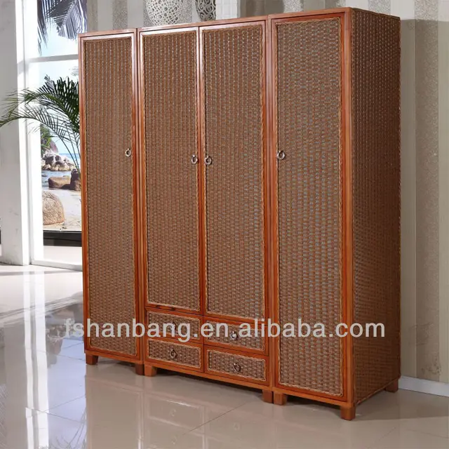 Hb2016 33 Paper Wicker 4 Door Wardrobe Buy Paper Wicker Wardrobe