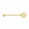 Gold Key Industrial Piercing Body Jewelry with White Opal