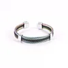 52318 xuping artificial handmade cable bangles Multicolor 3 cables stainless bangle cuff
