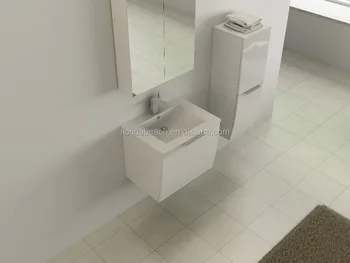 White Compact Corner Vanity Unit Bathroom Furniture Sink Cabinet