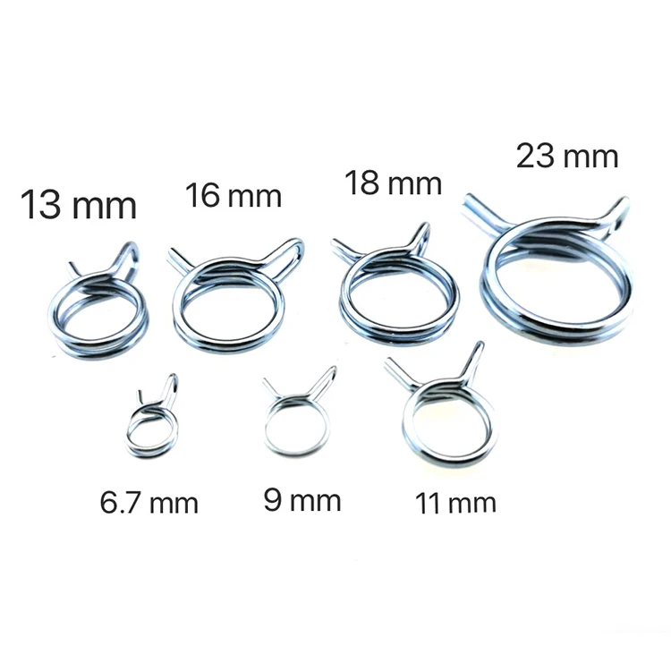 DOUBLE WIRE SPRING HOSE CLAMPS 10 CLAMPS 16mm #646 41/64"