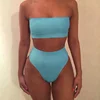 Fashion hot polyester high waist large bust top woman large breast bandeau bikini