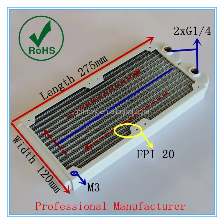 China 240mm Shiny White Computer Cpu Water Cooling Radiator/pc Radiator