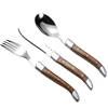 Gold teak knife and fork For Camping Stainless steel cutleryHot Sale Golden flatware Stainless Steel Cutlery spoon knife