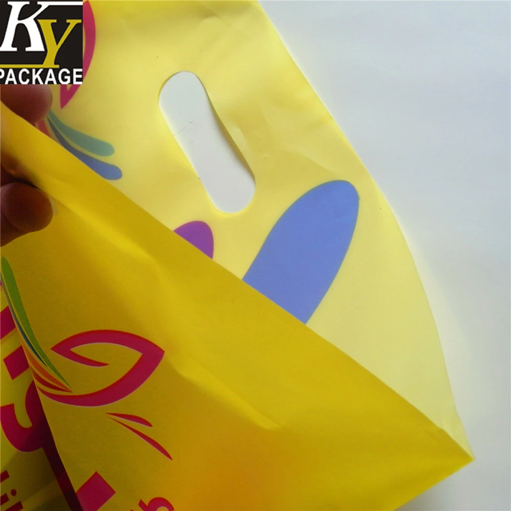 Simple Style Reinforced Die Cut Handle Glossy Pe Plastic Bag Buy