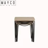 Mayco Accent Furniture Hairpin Wood and Wood Nesting Coffee Table for Living Room
