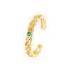 Turkish gold plated jewellery natural emerald Sterling silver Ribbon shape ring