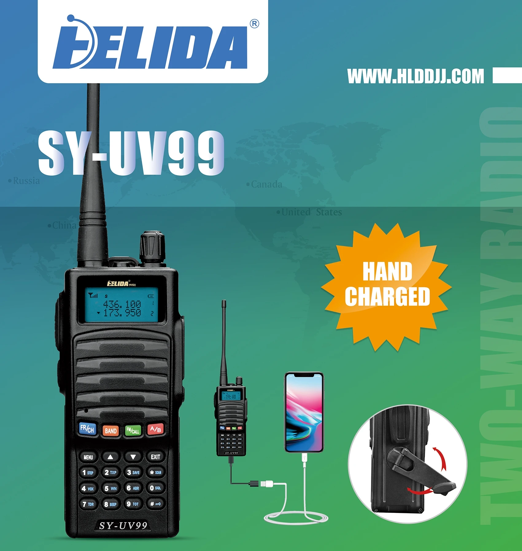 Dual Band Fm Transceiver Professional Two Way Radio Vhf Uhf Walkie Talkie Uhf Vhf Compatible Usa