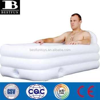 Heavy Duty Thick Vinyl Fitness Inflatable Solo Ice Bath Tub Durable Plastic Blow Up Square Ice Bathtub For A Single Person Buy Ice Bath