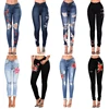 Wholesale Summer Floral Pattern Denim Fabric Trousers Woman Jean