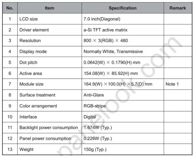 NEW LCD Screen Display Panel For 7/" Innolux AT070TN94 AT070TN92 800*480 A Grade