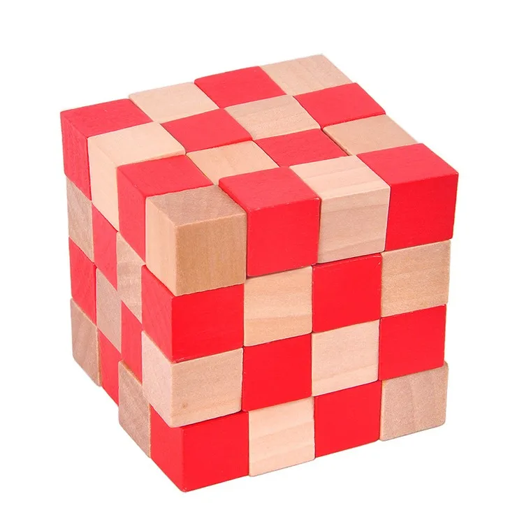 Classic 3d Wooden Cube Puzzle Toy Kongming Lock - Buy Classic Wooden ...