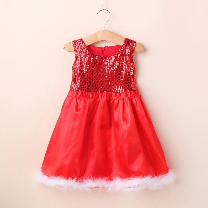 High Quality Baby Girl Toddler Wedding Sundress Red Sequin Sleeveless Party font b Dress b font