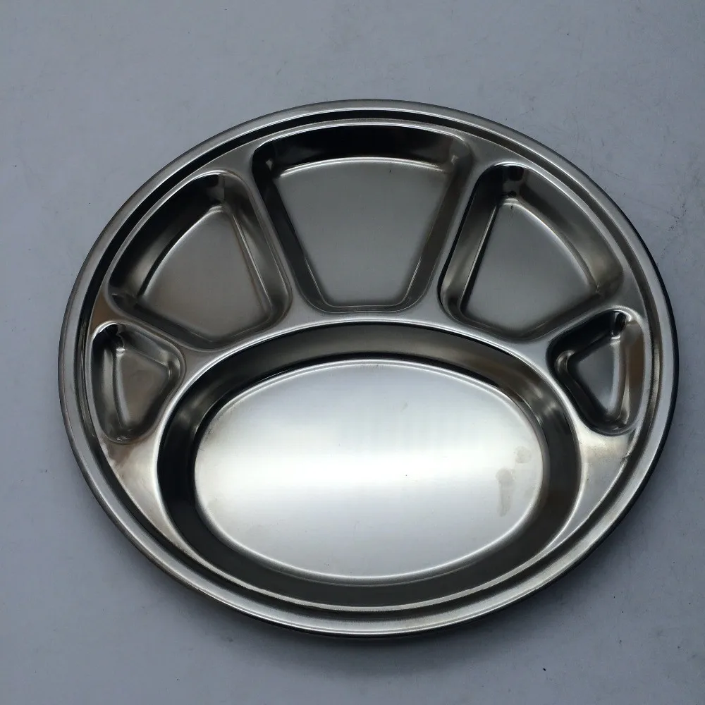 Wholesale Stainless Steel Divided Dinner Plate Sets 5 Compartments