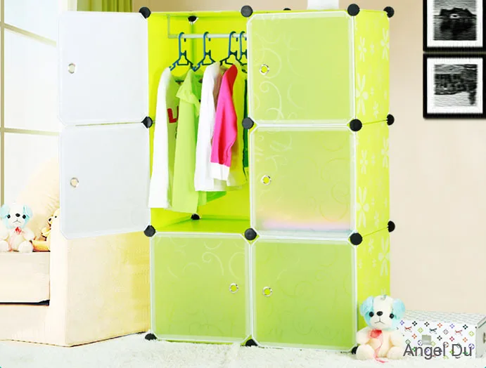 High Quality Hot Sale Closet Hanging Shelves Louver Door Wardrobe