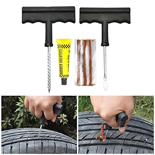 Car Motorcycle Tubeless Tire Tyre Needle Rasp Tool Sets Puncture Plug ...