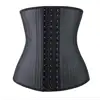 Lowest Price 25pcs Steel Bones 3 Hook black Latex Waist Trainer ecoparty