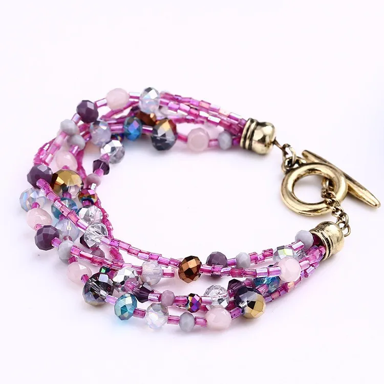 Fashion Zinc Alloy Glass Beads Bracelet Jewelry Bangle Charm Bracelet ...