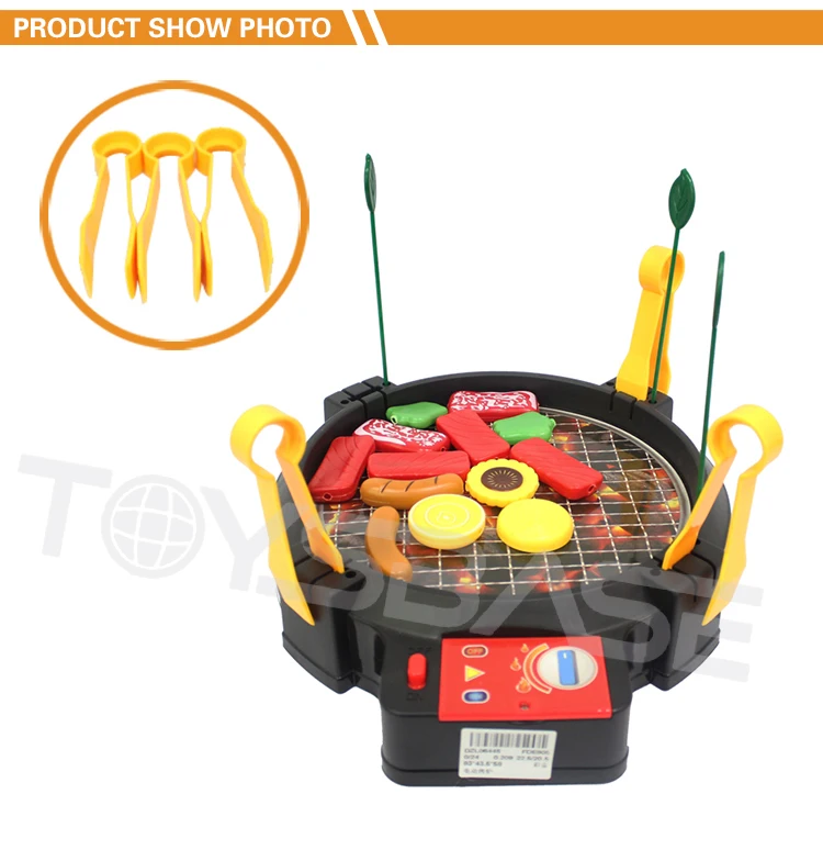 Toddler 12che Simulation Electric Appliances Toy Mini BBQ Set Barbecue Grill Toy for Kids