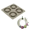 4 Cavity round circle Aromatherapy Plaster Crystal Epoxy Silicone Mold with hole