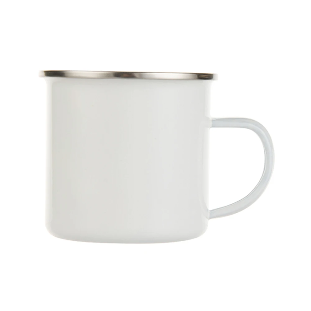 Mida Wholesale Silver Rim Enamel Coffee Mug Blank Sublimation Metal 