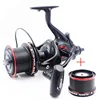 Peche Full Metal Carretilha De Pesca Carp Fishing Tackle Double Spool 9000+8000 12+1BB 4.6:1 Spinning Fishing Reels Moulinet