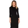 2017 trending products black split blank long sleeve t-shirt lady maxi dress