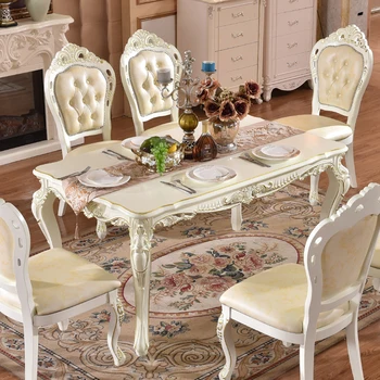Gold Painted Hand Carving Baroque Royal Dining Table Set ...