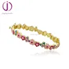 Wholesale brass material kids coloured soft enamel flower jewelry bangle