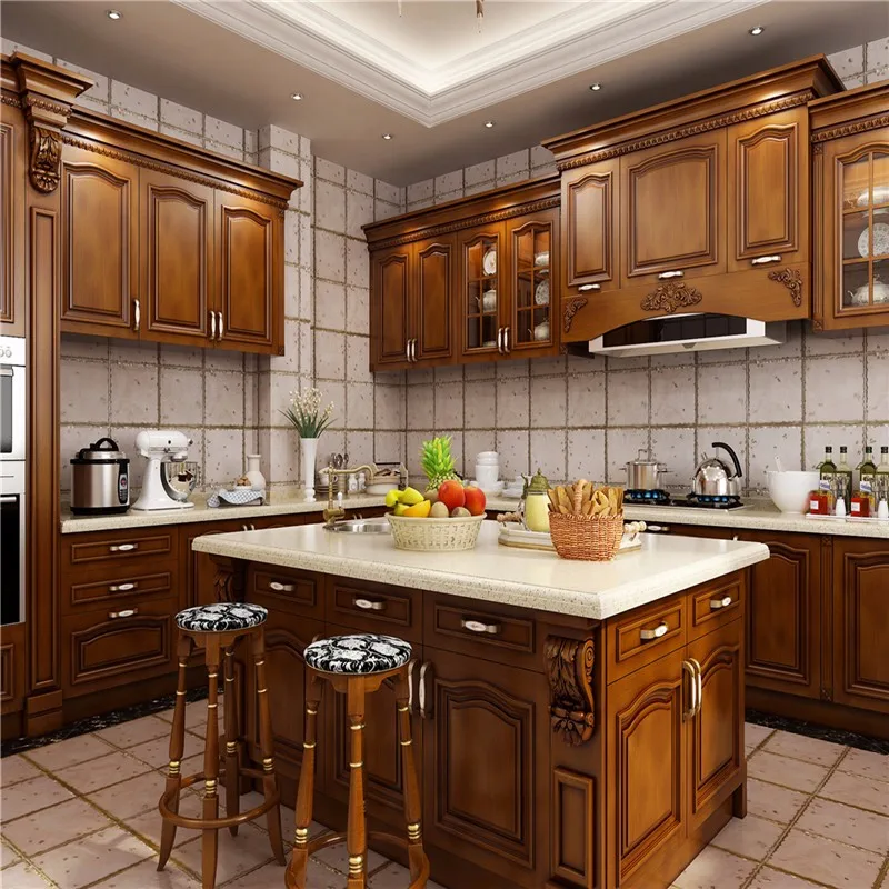 High-end European Modern Solid Wood Kitchen Cabinets - Buy Kitchen