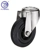11 Plastic core black rubber bolt hole swivel square cup caster