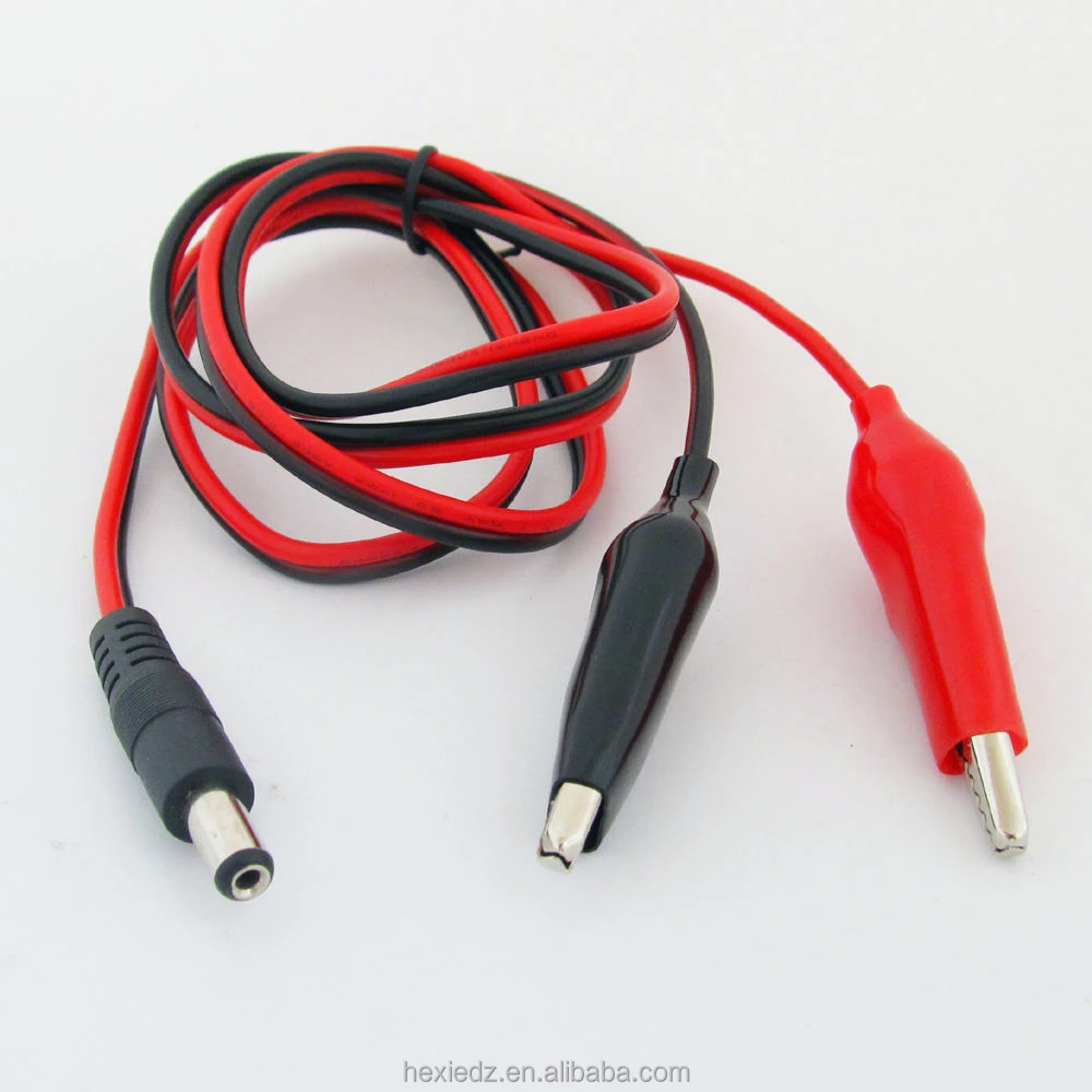 5521 Dc Plug Barrel Jack To Alligator Clips With 18awg Pvc Wire - Buy 5521 Dc Jack To Alligator Clip Wire,Clamp Leads,Pvc Wire Product on Alibaba.com