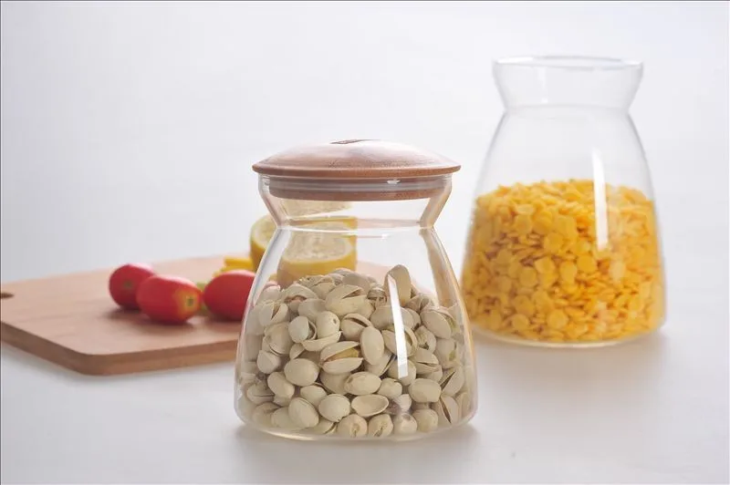 relea mushroom shaped borosilicate glass food container with