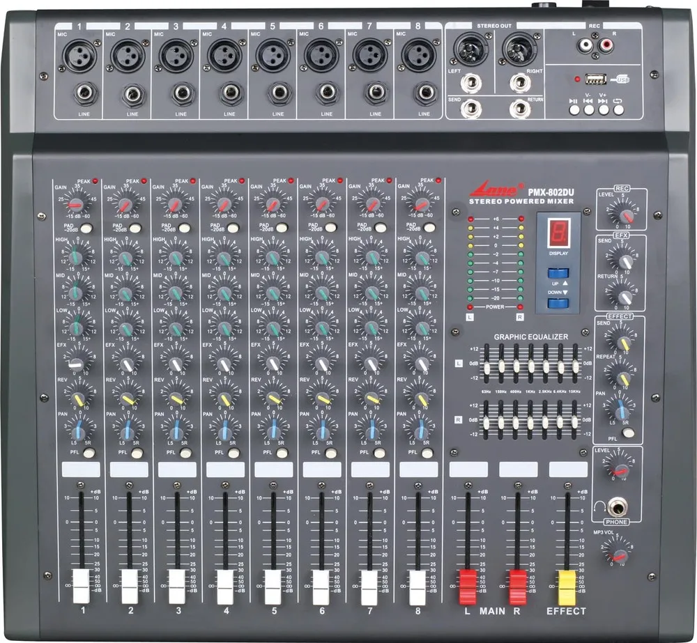 Lane 12 Channels Usb Power Sound Mixer Pmx 12du Buy Dynocrd Mixing Console Sound Mixing Console Digital Mixer Product On Alibaba Com