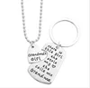There is This Girl She Stole My Heart She Calls Me Daddy Mommy Grandma Grandpa Nana Gift Keyring Necklace Set