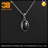 Simple design fashion oval black agate Onyx stone cross chain titanium stainless steel pendant necklace health jewelry