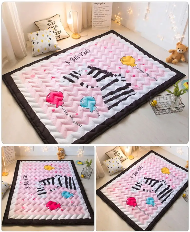 comfortable soft cotton folding baby play game mat creeping mat