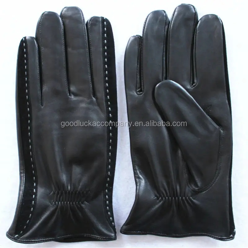 Leather winter gloves personalized for men