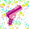 Hundred Power LED flashing wave mosaic bubble gun & wind up pixel bubble gun flashing space blasterSpin Ball Gun Blaster
