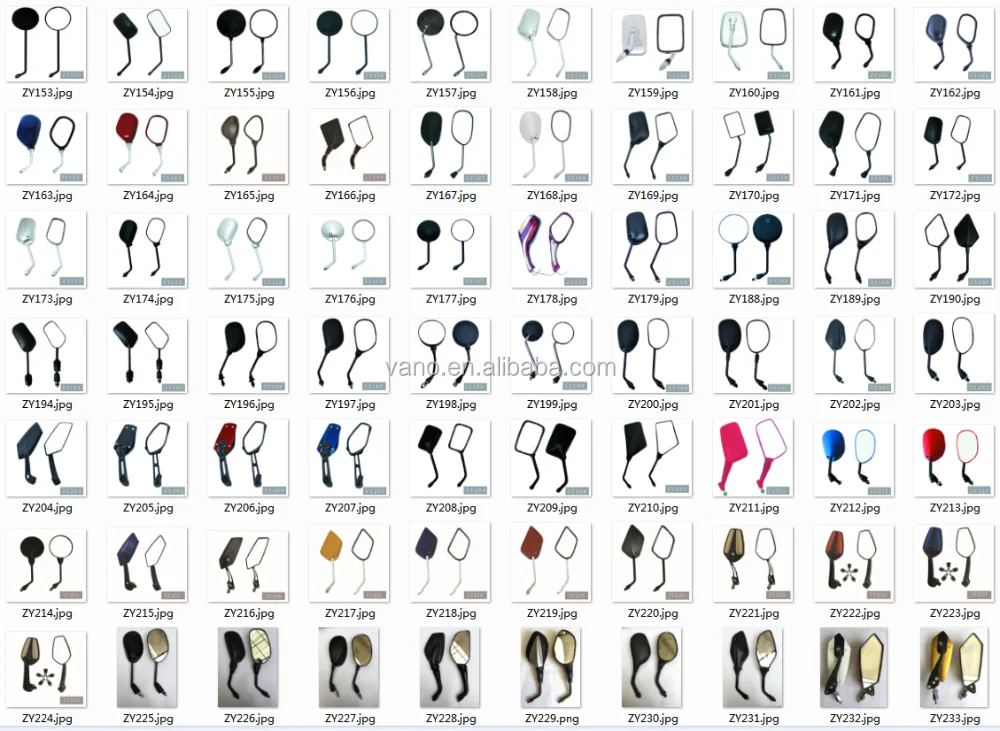 8mm blue ABS motorcycle side rear view mirrors