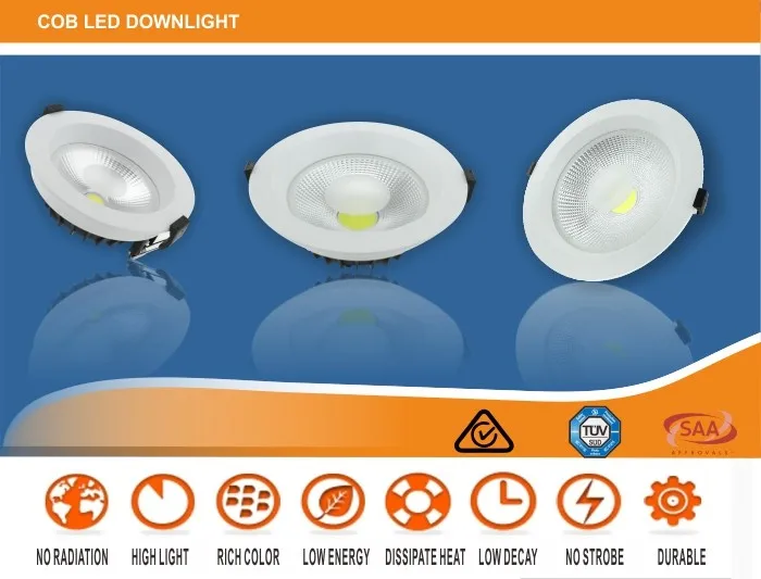 Round shape ceiling recessed 20w led downlight with 120mm cut out