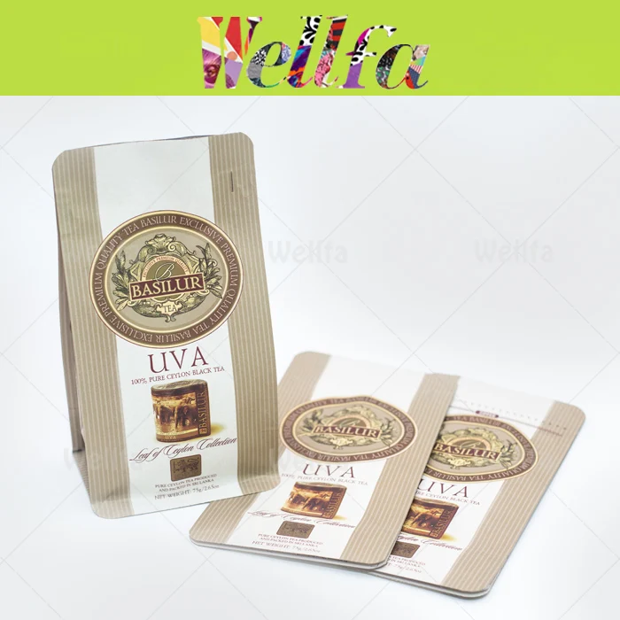 Kraft Paper Tea Bag Paper Packaging With Zip Lock / Tea Bag For Black
