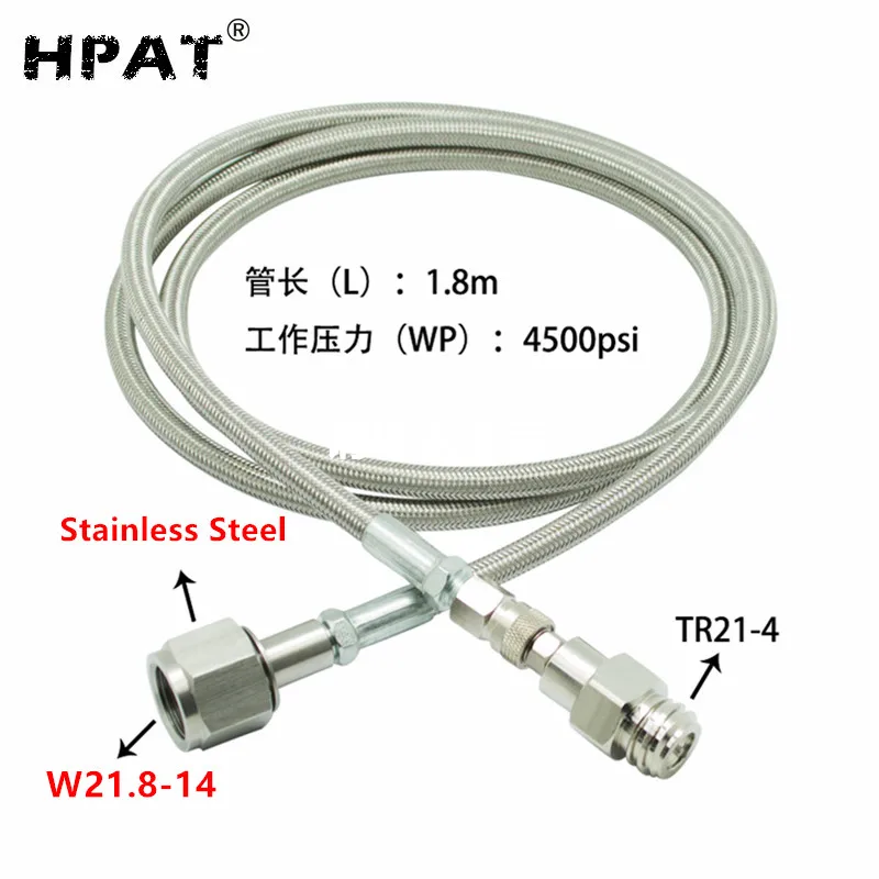 CO2-Adapter Mit Edelstahlschlauch Für Sodamaker - CGA320 Auf M18x1.5, 152 Cm