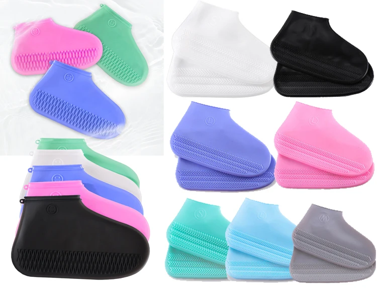 可重复使用的防水鞋覆盖户外硅胶跑鞋盖